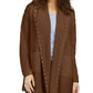 Cardigan feminino com capuz e tachas Style &amp; Co, marrom, tamanho P