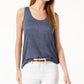 Blusa feminina Maison Jules com decote redondo, azul, tamanho pequeno