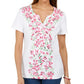 Blusa feminina com estampa floral Karen Scott - Branca, tamanho P