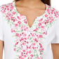 Blusa feminina com estampa floral Karen Scott - Branca, tamanho P