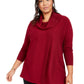 JM Collection Suéter Feminino Plus com Cadarço e Gola Redonda Tamanho 0X