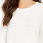 Suéter canelado com ombros caídos feminino Style &amp; Co, tamanho grande, branco