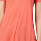 Camiseta feminina Maison Jules com decote redondo, laranja, tamanho X-S