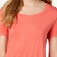 Camiseta feminina Maison Jules com decote redondo, laranja, tamanho pequeno