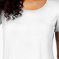 JM Collection Top feminino com decote redondo, branco, tamanho X-S