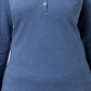 Karen Scott Top Henley de Algodão Feminino Azul Tamanho Médio