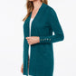 Cardigan feminino JM Collection com frente aberta, azul, tamanho pequeno e pequeno