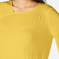 Blusa feminina Thalia Sodi com manga flare e babados, tamanho grande, amarela