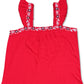 Regata feminina com alças largas bordadas Style &amp; Co, vermelha, tamanho X-S