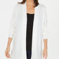 Karen Scott Cardigan Feminino Frente Aberta Branco Tamanho PL