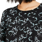 Top Alfani Feminino Petite Estampado com Bainha em V Preto Tamanho P