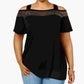 Belldini Top Plus Size Feminino com Ombros Vazados Preto Tamanho XXG