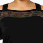 Belldini Top Plus Size Feminino com Ombros Vazados Preto Tamanho XXG