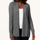 Karen Scott Cardigan Feminino Gola Xale Cinza Tamanho Médio