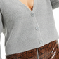 Cardigan feminino plus size com botões e frente, tamanho 3X, cinza, Danielle Bernstein
