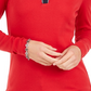 Camisa polo feminina Tommy Hilfiger de algodão manga comprida vermelha tamanho médio