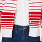 Cardigan feminino listrado com botões Charter Club, azul, tamanho extragrande