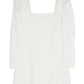 Vestido curto feminino Danielle Bernstein de manga comprida, branco, tamanho 18W