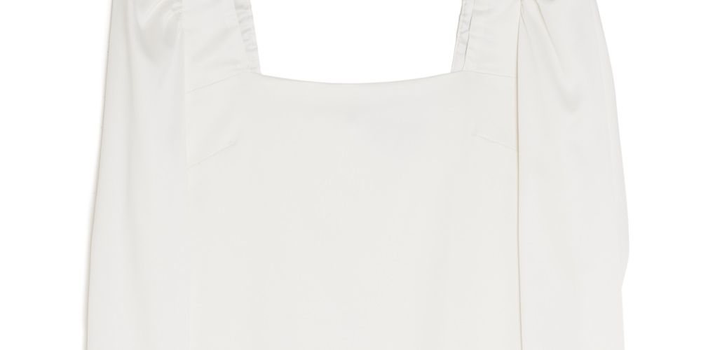 Vestido curto feminino Danielle Bernstein de manga comprida, branco, tamanho 18W