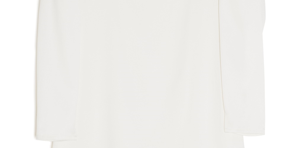 Vestido curto feminino Danielle Bernstein de manga comprida, branco, tamanho 18W