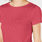 Camiseta feminina franzida INC International Concepts laranja brilhante tamanho médio