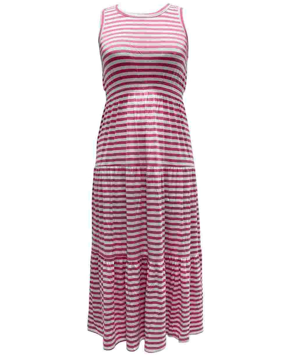 Vestido longo listrado sem mangas feminino Style &amp; Co, rosa, tamanho pequeno