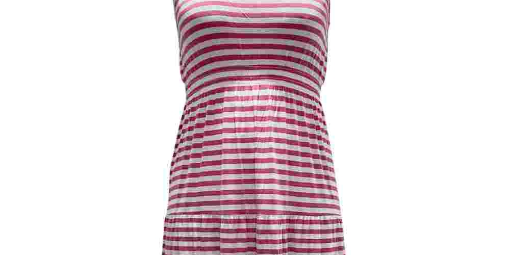 Vestido longo listrado sem mangas feminino Style &amp; Co, rosa, tamanho pequeno