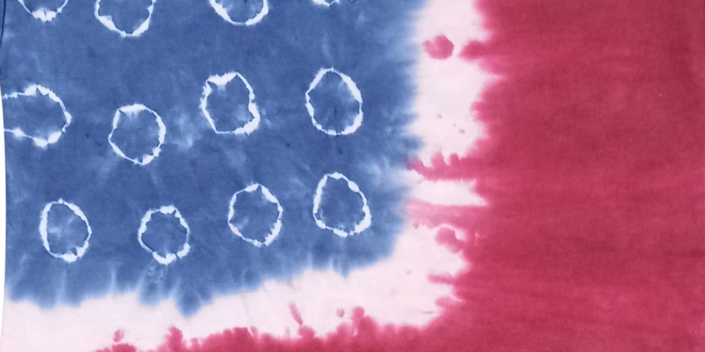 Camiseta feminina tingida com bandeira americana estilo &amp; co, rosa, tamanho médio