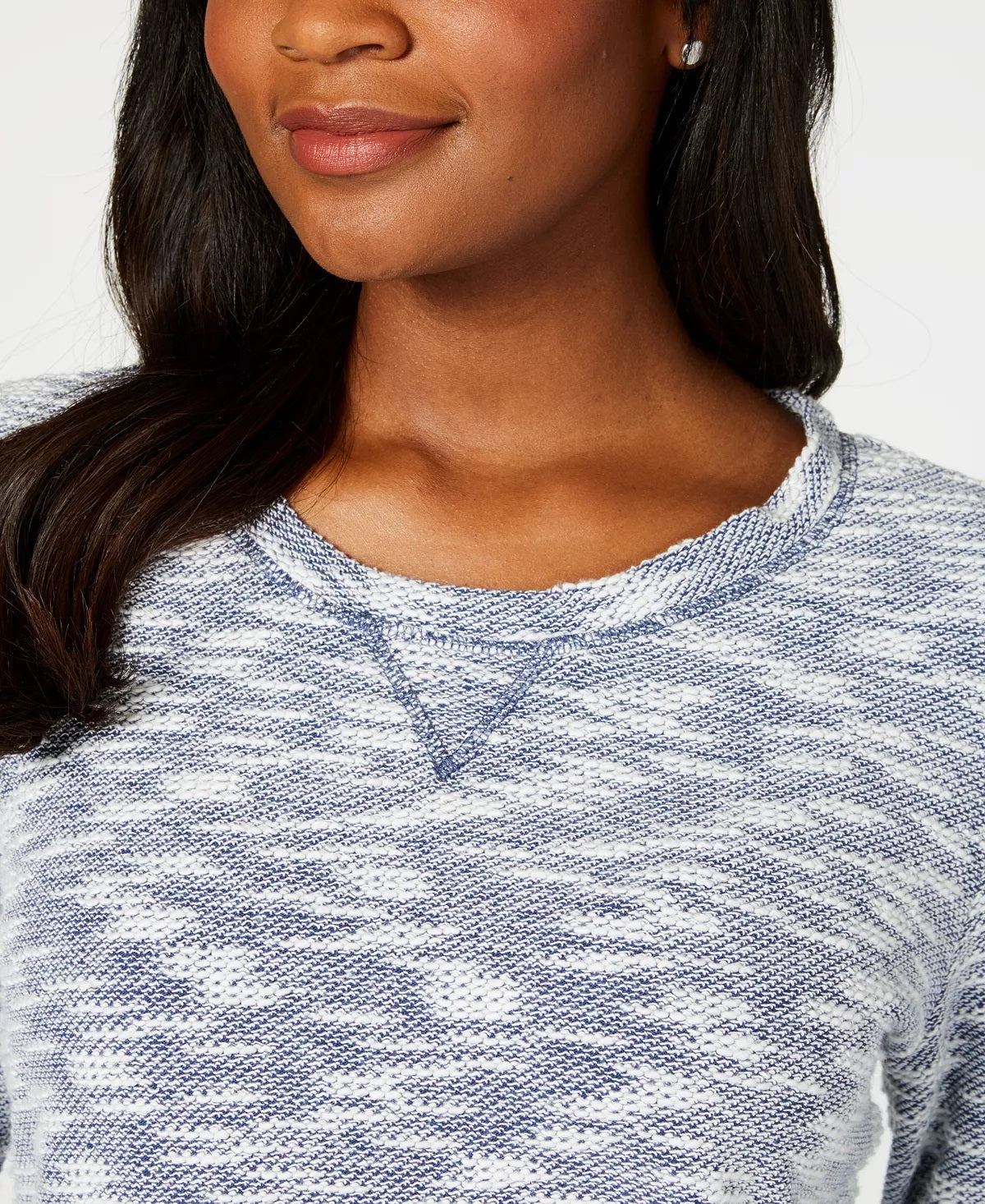 Karen Scott Blusa Feminina Space Dye Manga 3/4 Cinza Tamanho Pequeno X-Grande