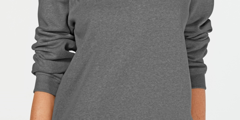 Moletom feminino Karen Scott Fleece, cor carvão, tamanho extragrande