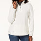 Blusa feminina Karen Scott com zíper e gola alta, branca, tamanho PS