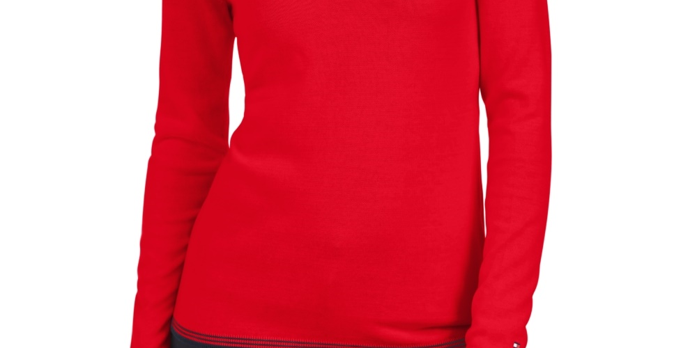 Suéter Tommy Hilfiger Feminino de Algodão com Logotipo e Coração Vermelho Tamanho Grande