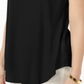 Top feminino com decote redondo e manga curta JM Collection, preto, tamanho P
