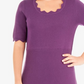 Vestido suéter feminino NY Collection Scalloped Fit &amp; Flare Rosa Tamanho Petite S
