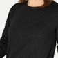 Suéter feminino Karen Scott Plush com costura frontal, preto, tamanho XS