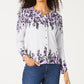 Karen Scott Cardigan Feminino Estampado Floral Cinza Tamanho Pequeno