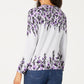 Karen Scott Cardigan Feminino Estampado Floral Cinza Tamanho Pequeno