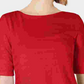 Charter Club Top feminino listrado com textura de algodão e manga cotovelo, vermelho, tamanho grande