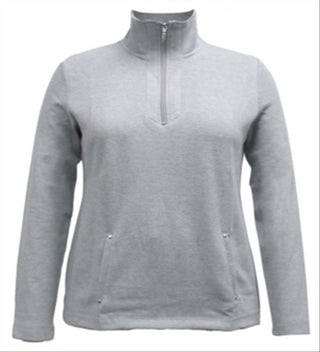 Karen Scott Top Feminino Meio Zíper Cinza Tamanho P