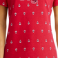 Blusa feminina Karen Scott com estampa de gola canoa, vermelha, tamanho pequeno