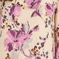 Thalia Sodi Blusa feminina estampada com decote careca e recorte, bege, tamanho médio