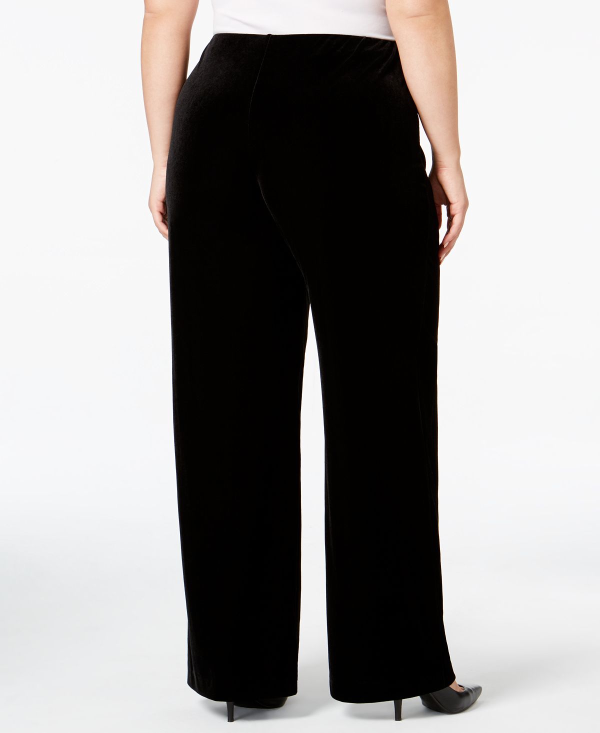 Calça feminina Alfani Plus Velvet Wide Leg Preta Tamanho 1X