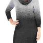 Vestido suéter feminino NY Collection Ombre Cowlneck prateado tamanho pequeno grande