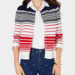 Cardigan feminino listrado com botões Charter Club, azul, tamanho médio