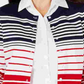 Cardigan feminino listrado com botões Charter Club, azul, tamanho médio