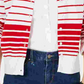 Cardigan feminino listrado com botões Charter Club, azul, tamanho médio