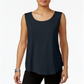 JM Collection Regata feminina com decote redondo, azul, tamanho M