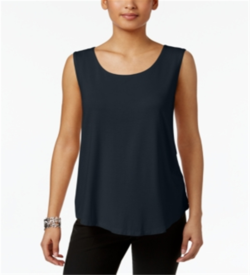 JM Collection Regata feminina com decote redondo, azul, tamanho M