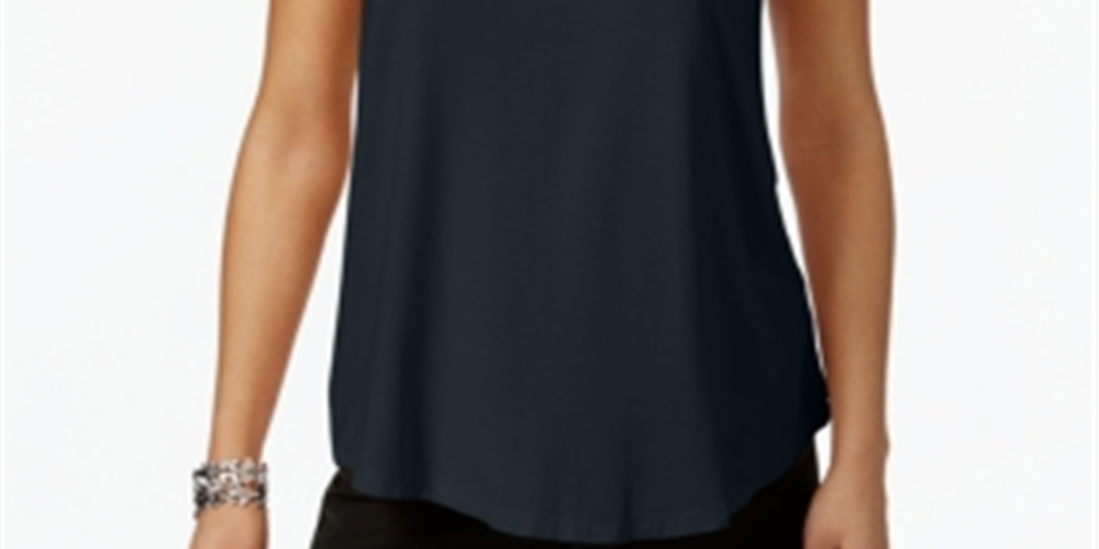 JM Collection Regata feminina com decote redondo, azul, tamanho M
