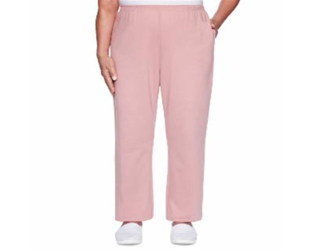 Calça feminina Alfred Dunner All About Ease Knit Pull-on, rosa, tamanho pequeno XS